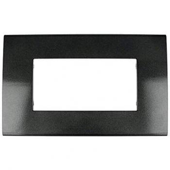 Placca Confort 4M Tecnopolimero in Acciaio Scurito Compatibile con Vimar Arke