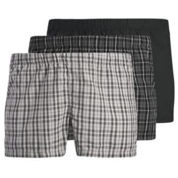 Jack & Jones Heren All-Day Boxers – Wijde JacMilano Katoen, 3-Pack in Zwart/Grijs