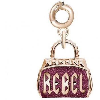 Charms da donna in argento rosato con borsa Hobo