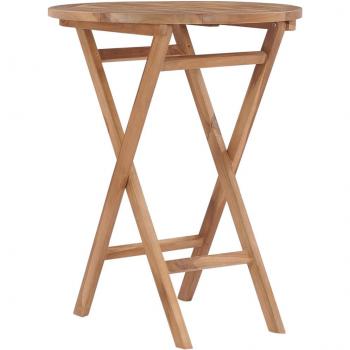 Garden Table, 60 cm, Solid Teak Wood, Folding, vidaXL