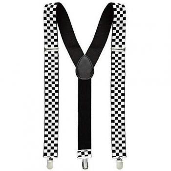 Widmann Bretelle a quadri, colore bianco e nero