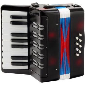 8-Bass Kinder Akkordeon 17 Noten Schifferklavier Ziehharmonika Schulter Riemen