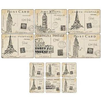 Pimpernel Postcard Mosaic: 6‑Pack Placemats & Coasters Bundle