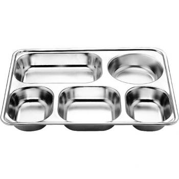 Stainless Steel Divided Dinner Tray for School