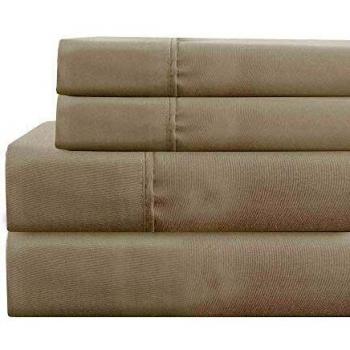 Polyester Twin XL Sheet Set in Brown – Lanester