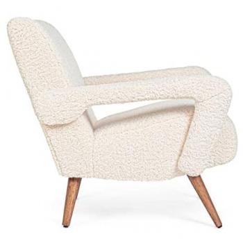 Poltrona Berna blanca, estructura de pino y compensado 65 x 79 x 74 cm