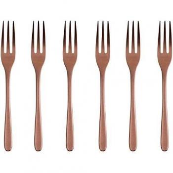 Set 6 Forchette Sambonet Dolce Taste Vintage con Rivestimento in Rame PVD