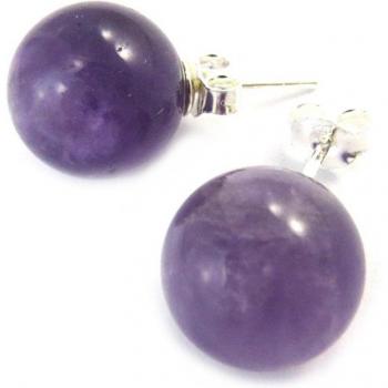 Violet Amethyst Silver Earrings by Les Trésors De Lily