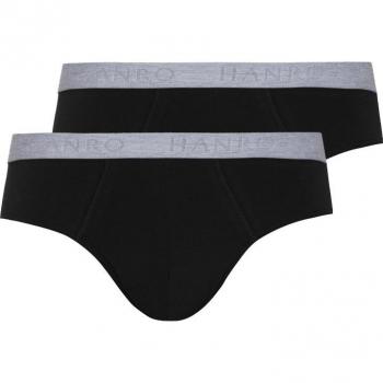 Hanro Herren Slips 2er-Set Schwarz Größe S 73075