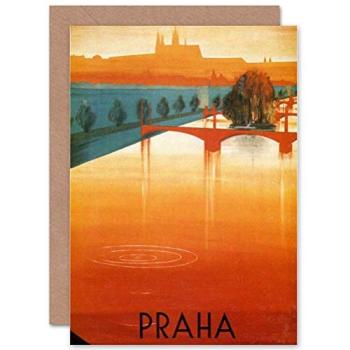 Travel Prague Vltava River Bridge Greeting Card Set – Blank Envelope Included