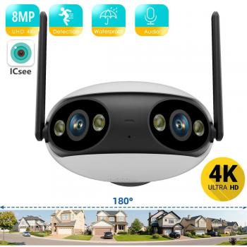 ICSee 8MP Dual‑Lens 4K HD PoE Camera for Outdoor Use