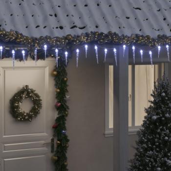 Luzes de Natal 200 LEDs Pingente de Gelo 20m Branco Frio