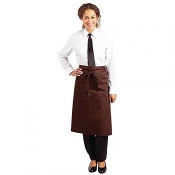 Chocolate Polycotton Bistro Apron – Whites Chef's B433, 70 × 100 cm