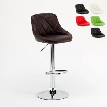 Taburete de Bar Alto Fijo, Giratorio, Respaldo Philadelphia – Marrón