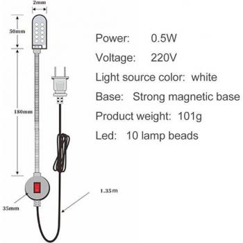 Magnetic Base Gooseneck LED Sewing Machine Light