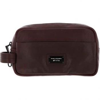 Piquadro Harper Leather Toiletry Bag 23 cm Dark Brown