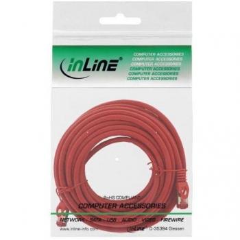 InLine® Patchkabel S/FTP (PiMf) Cat‑6 250 MHz halogenfrei Kupfer rot 0,5 m