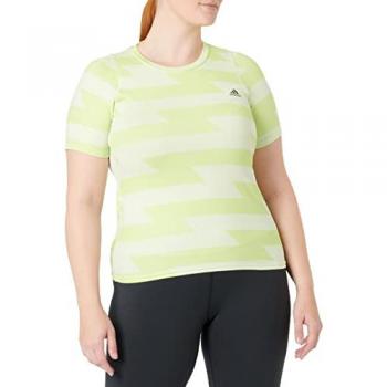 Adidas Damen Fast Allover Print Lauf-T-Shirt fast lime XS