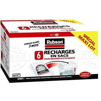 Recharges pour Absorbeur Humidité Rubson 1kg 6 unités