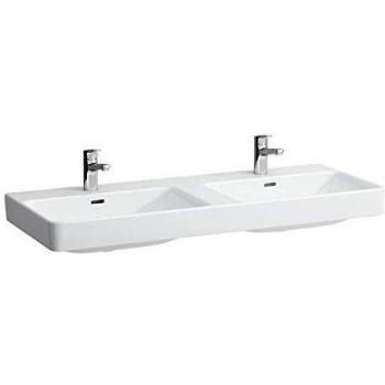 Lavandino doppio Laufen Pro S 1300x460 mm senza foro per rubinetto bianco LCC