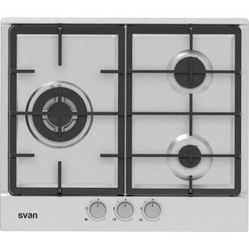 Encimera Svan SGW3600X 3 Zonas Gas Butano 59 cm
