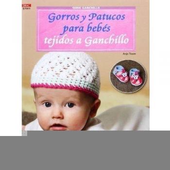Gorros y patucos para bebés tejidos a ganchillo.