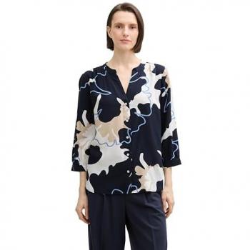 TOM TAILOR Damenbluse mit buntem All-Over Print