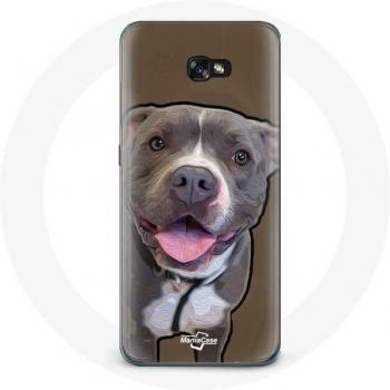 White Gray Pitbull Dog Phone Case for Samsung Galaxy A8 2016