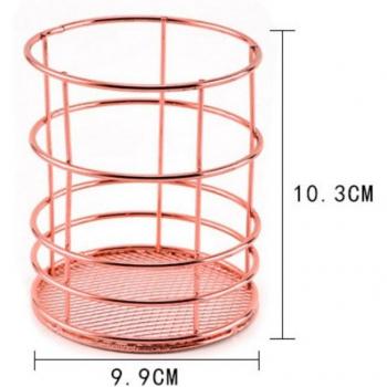 Metal Wire Storage Basket in Rose Gold