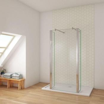 Mampara Frontal de Ducha 200cm con Cristal Antical
