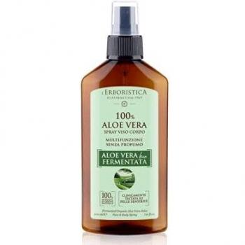 Spray Acqua con 100% aloe vera bio fermentata per viso e corpo senza profumo Athena's L'Erboristica