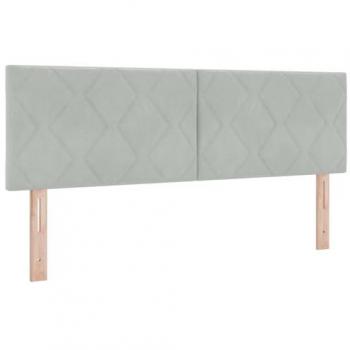Cabecero Manual LED en Gris Suave, 160 cm, Acabado Terciopelo