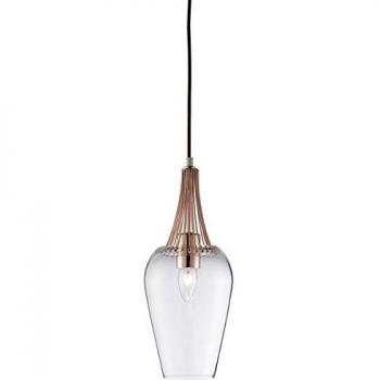 Modern Copper and Glass Ceiling Pendant
