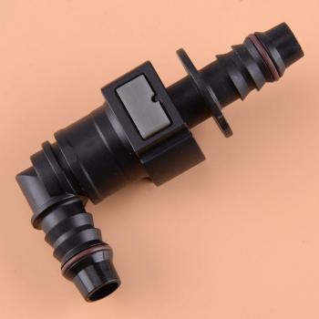Schnelltrenn‑Ellbogenstecker 11,8 mm SAE 3/8″ für Gummi­schläuche (Männlich/Weiblich)