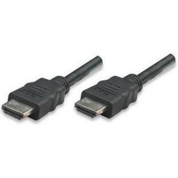 Ultra HD 4K HDMI Cable with Ethernet (Manhattan), 3m, Male‑to‑Male, Black, Gold Contacts