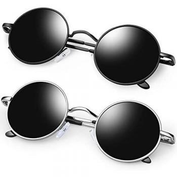 Runde Retro‑Sonnenbrille „KANASTAL“ – Damen & Herren, steampunk Design, Metallrahmen, UV‑Schutz