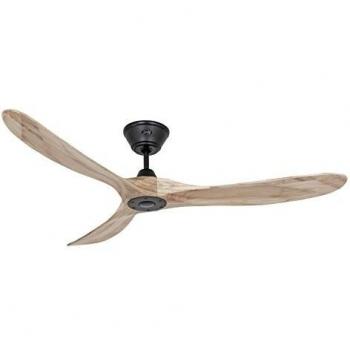 Ventilateur de Plafond CasaFan 315218 Eco Véritable avec Télécommande 14W 152cm Bois Massif/Noir Mat