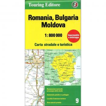 Romania. Bulgaria. Moldavia 1:800.000. Carta stradale e turistica