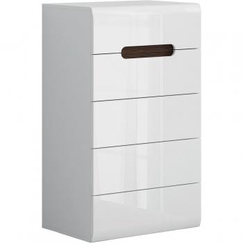 Petits-Meubles – Cassettiera Darrel 5 Cassetti Bianco e Legno