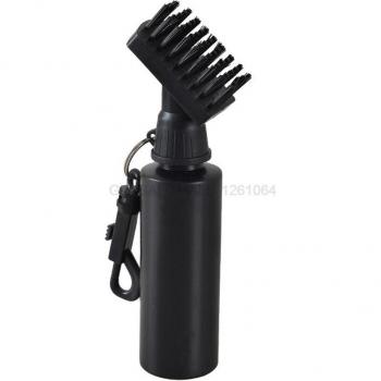 Black Golf Ball and Club Cleaner Brush with Keychain