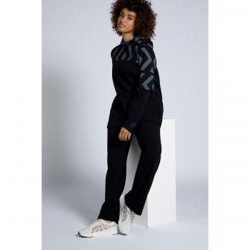 Felpa con Cappuccio e Frecce, Donna, Nero, Taglia 60/62, Cotone/Poliestere