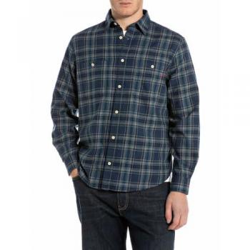 Replay Camicia a maniche lunghe M150.000.52812 Rosa/Blu Navy L