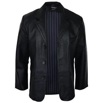TruCloth 5XL Black Leather Smart Casual Jacket