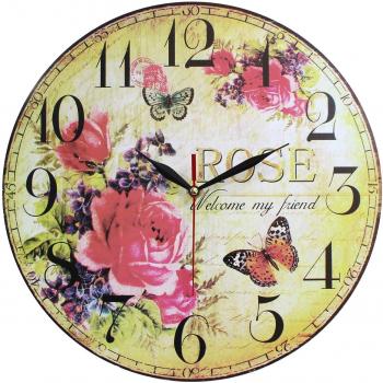 Rustic Rose Garden Home Décor Clock