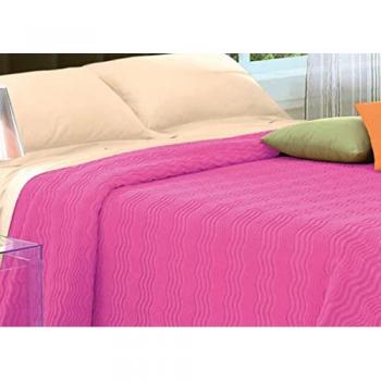 Copriletto Ciniglia a Onde 100% Cotone Matrimoniale Fucsia 7