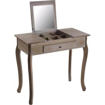 Versa Tocador Maquillaje con Espejo, Estilo Clásico, Medidas 73,5 x 40 x 80 cm, Color Marrón