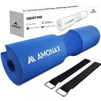 AMONAX Barbell Squat Pad, Extra Thick Foam Padding for Neck & Shoulder Support, Heavy Duty Gym Fitness Workout Cover for Squats and Hip Thrusts