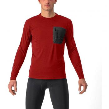 Castelli Unlimited Merino Dual Color Long Sleeve – Red Ocre/Dark Grey (M, Men)