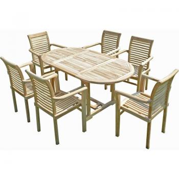 Conjunto Teca 6 Sillones Apilables