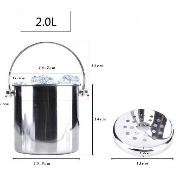 BPA-Free Stainless Steel Champagne Bucket with Ice Strainer